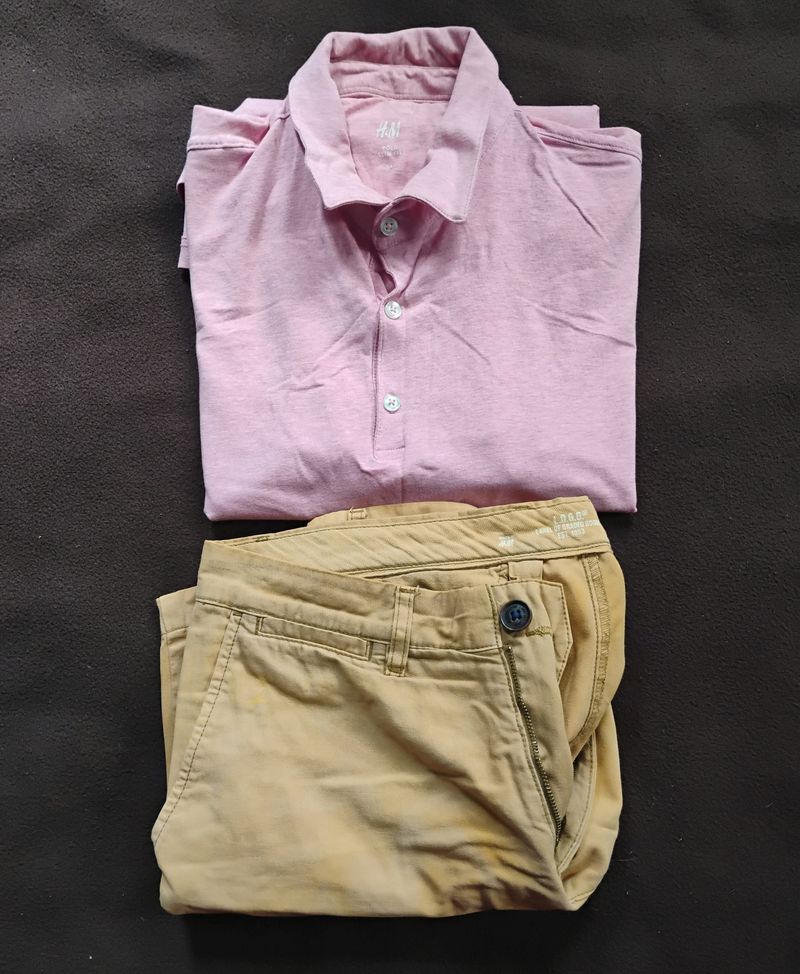 H&M Shorts+Polo Tee Shirt Set