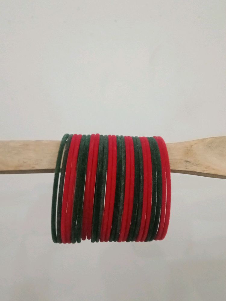 Red And Green Velvet Bangle