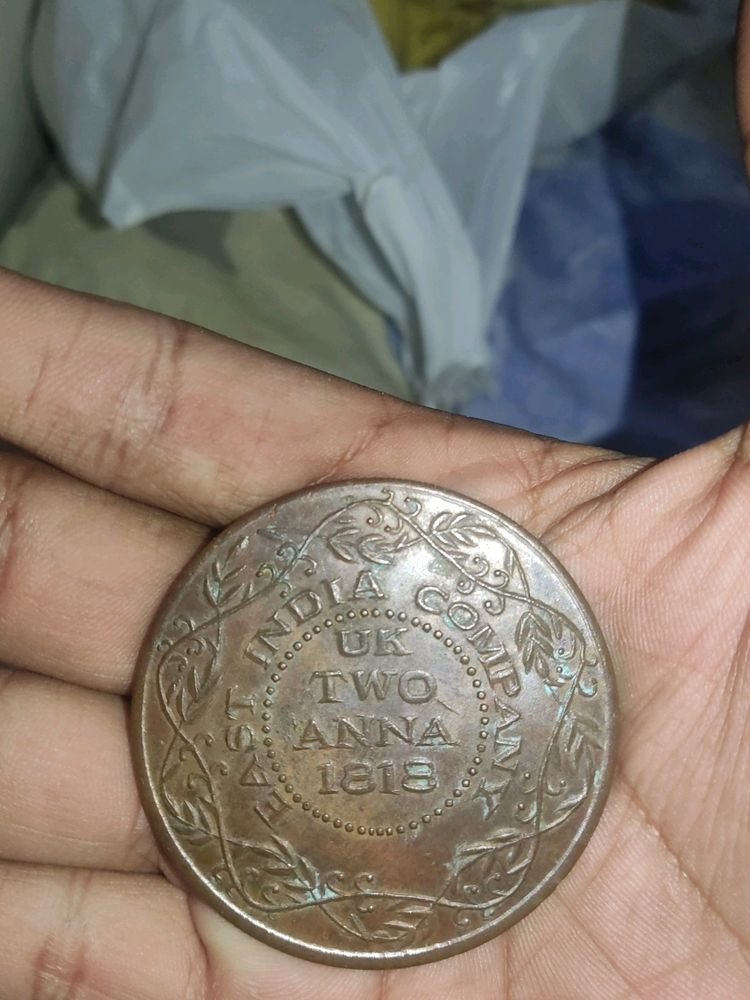 Indian Big Uk Two Anna Coin