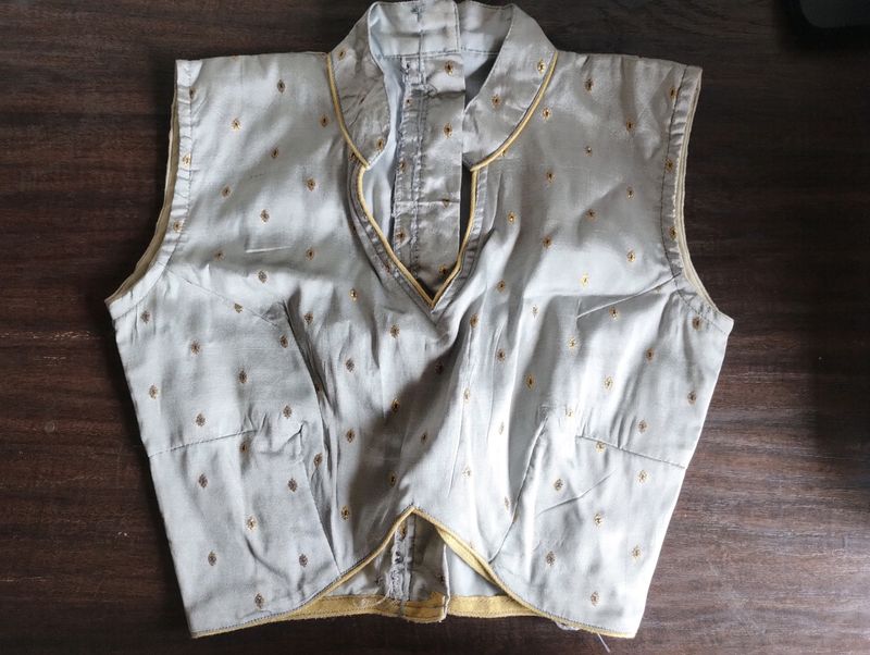 Custom Silver Ethnic Blouse