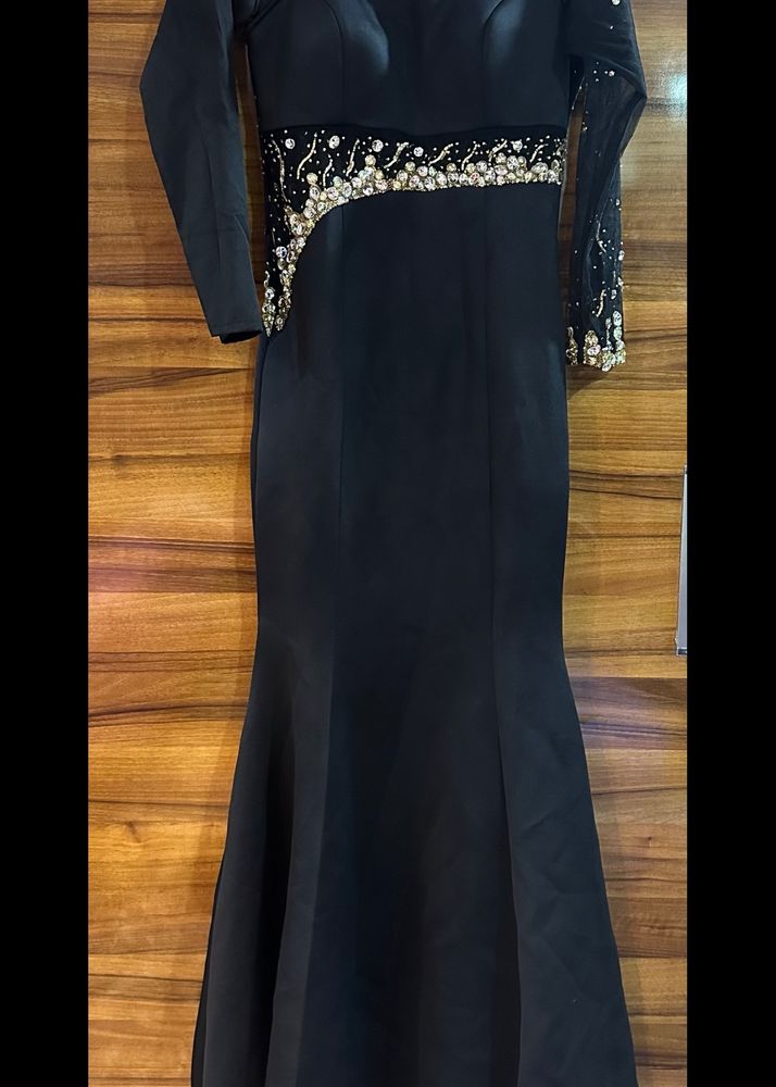 Evening Party Wear Frock In Black Colour