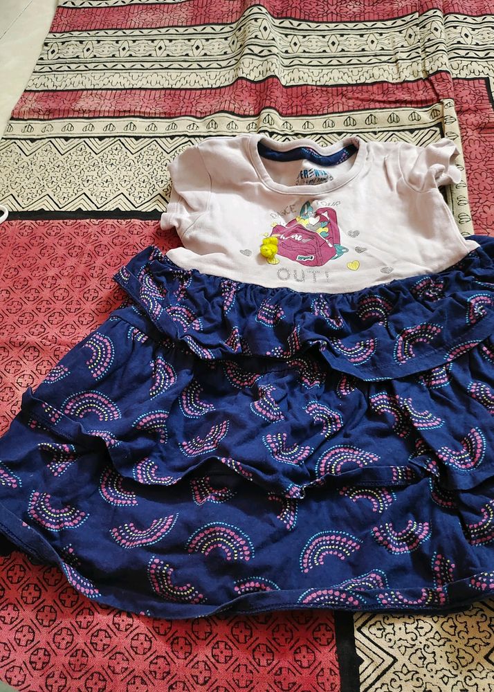 Pink And Blue Frock 3 Yr Old Kid