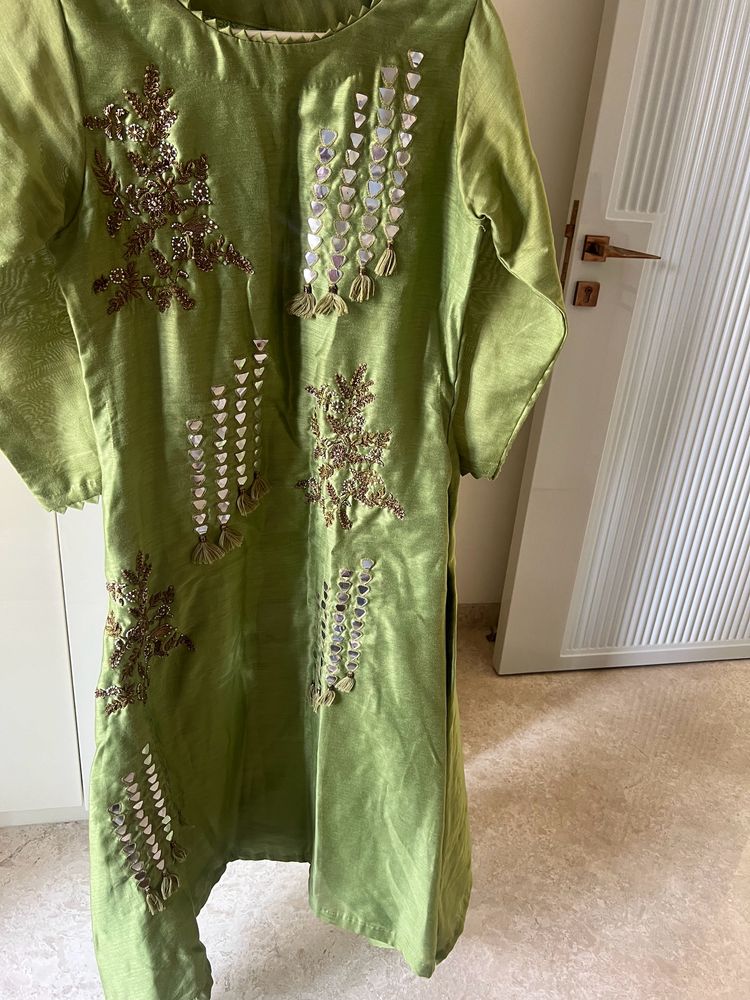 Green Part Wear Kurta