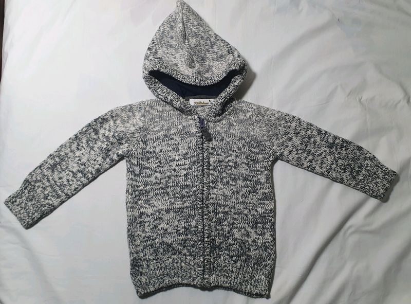 Imported Zipper Sweater For Kids With Hoody