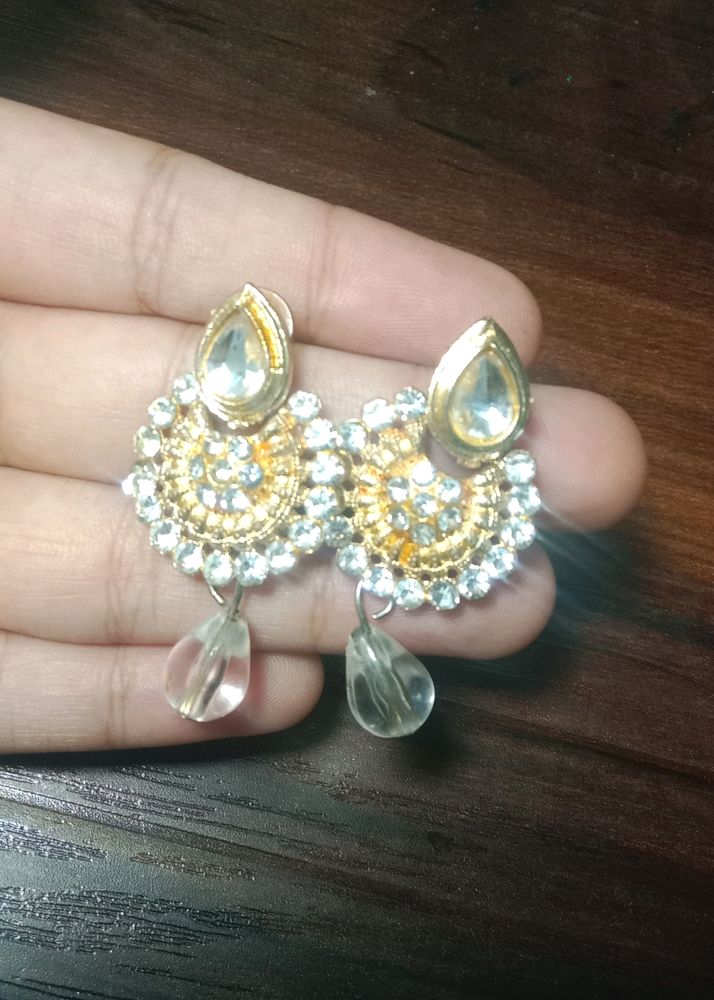 White Colour Stone Earrings