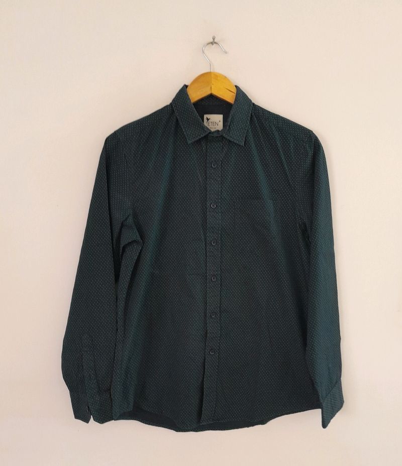 Teal Green Printed Shirt (Men's)