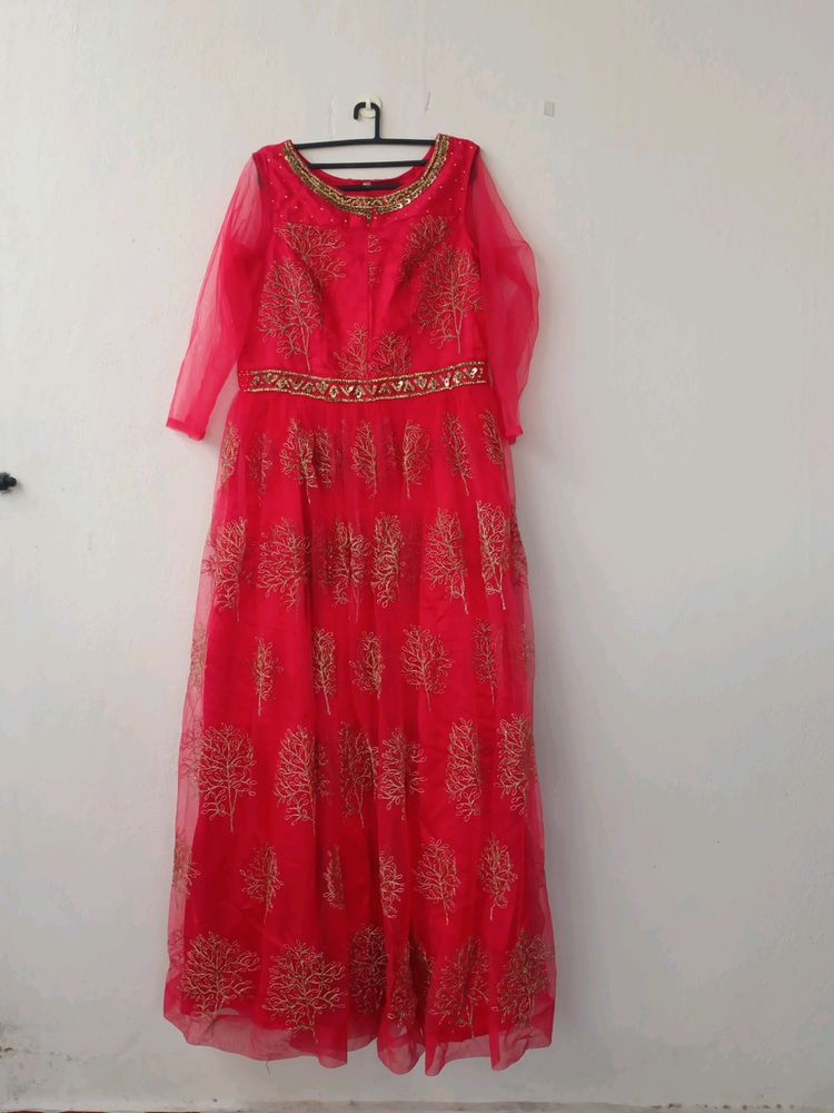 Red Dress - Grand Look With Chamki Heavy Works.