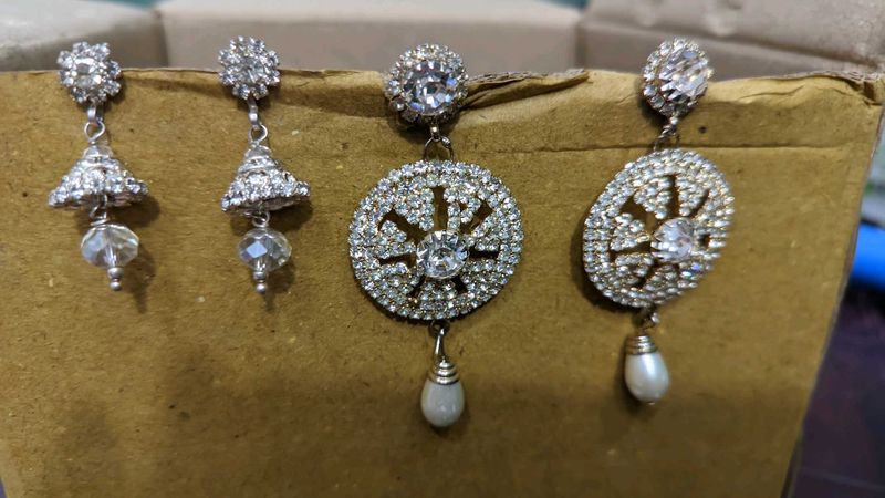 AD Stone Earrings Combo / Buy One Get1 Free