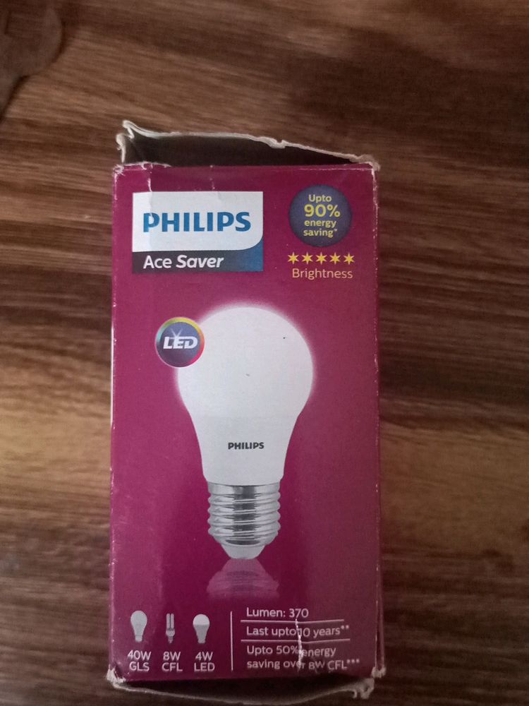 Philips Led 4W bulb with e27 base- warm light