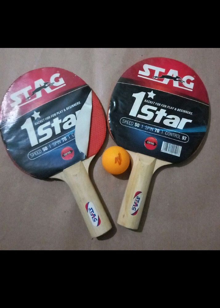 2 Table Tennis Racket + 1 Ball