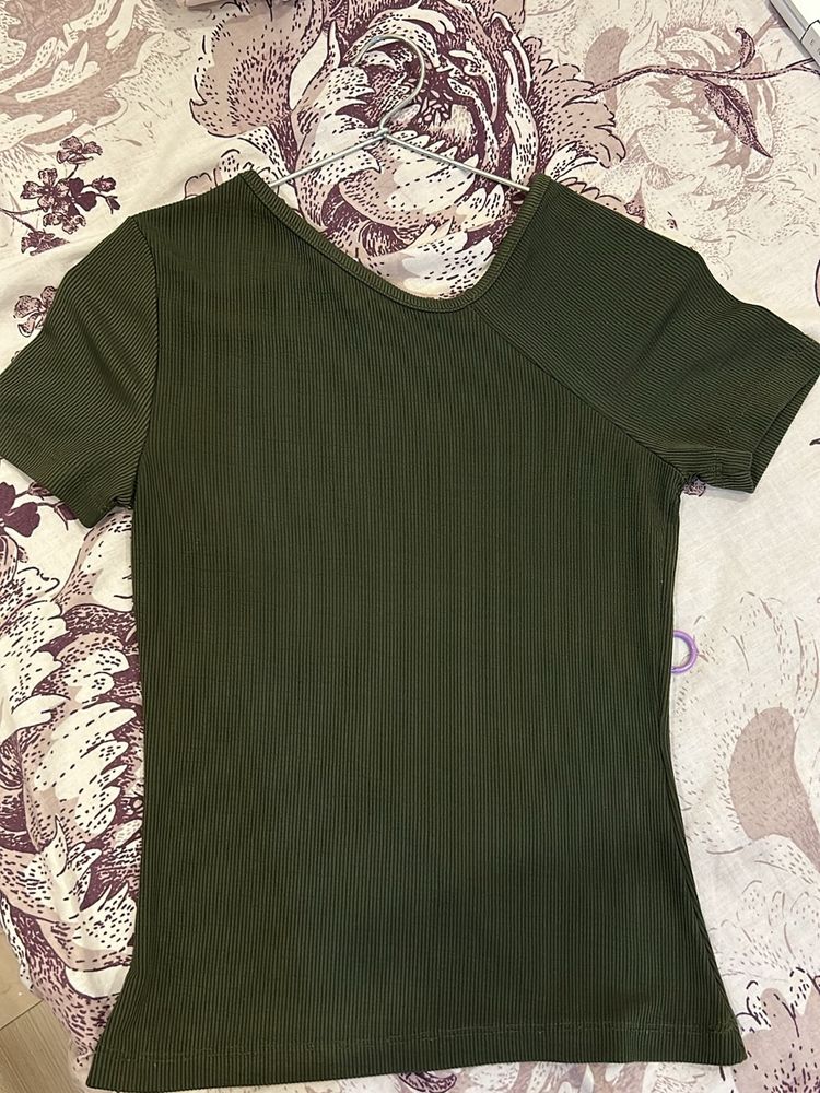 Westside Olive Green Fitted Top (xxs-xs)