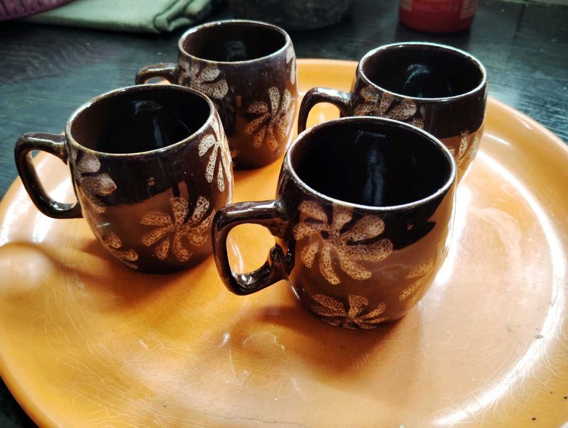 Ceramic Tea Cups Set Of 4