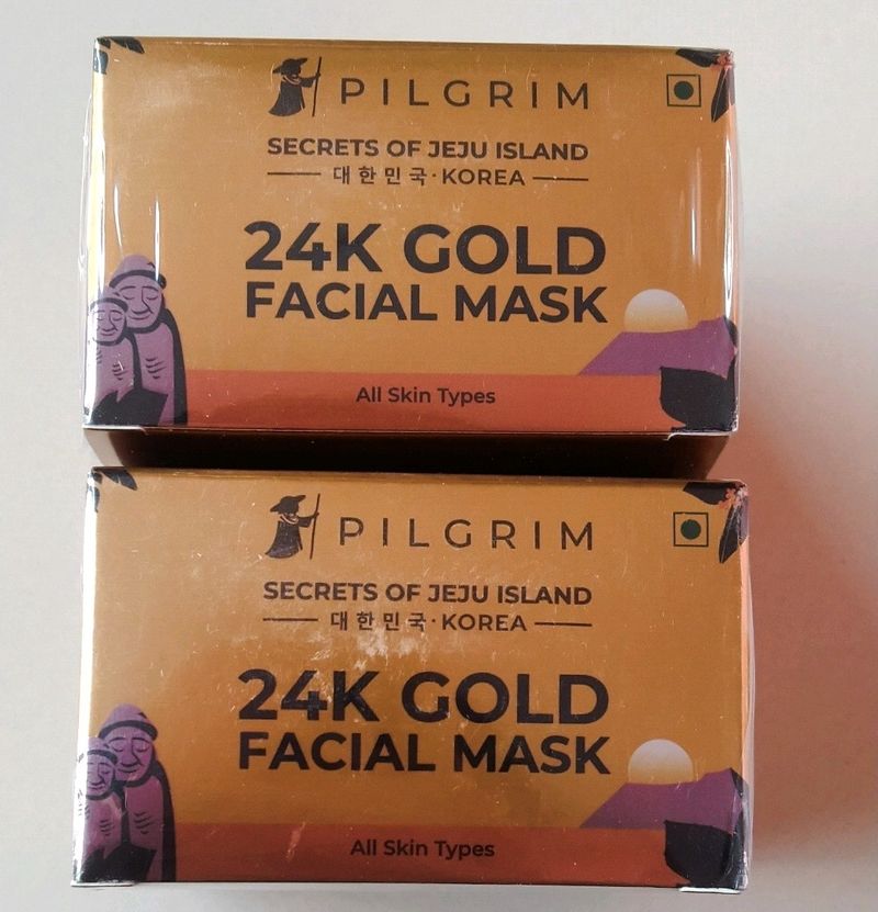 Combo Of 2 Pilgrim Gold Facial Mask