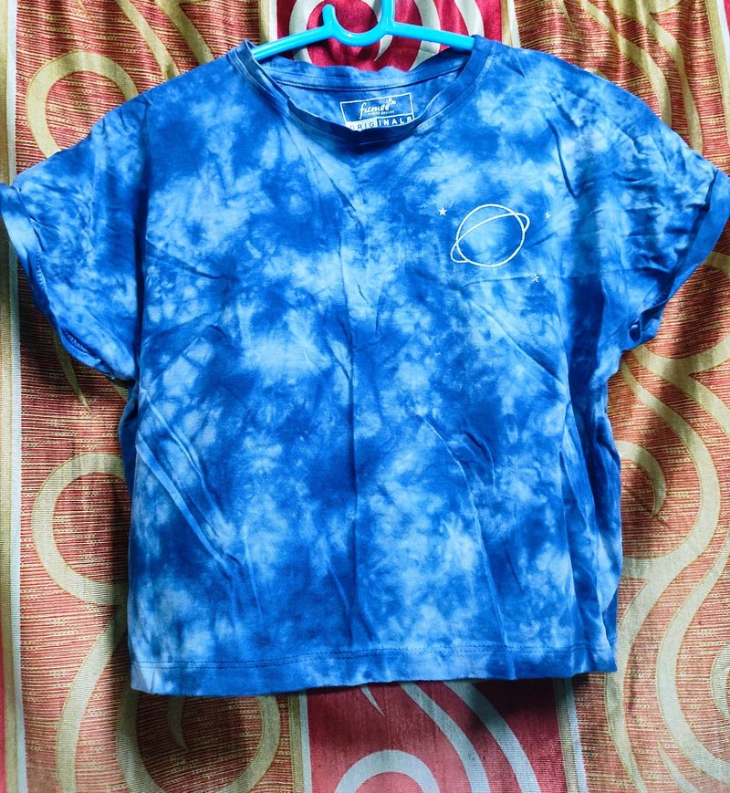 Women Tie Dye Crop Tshirt