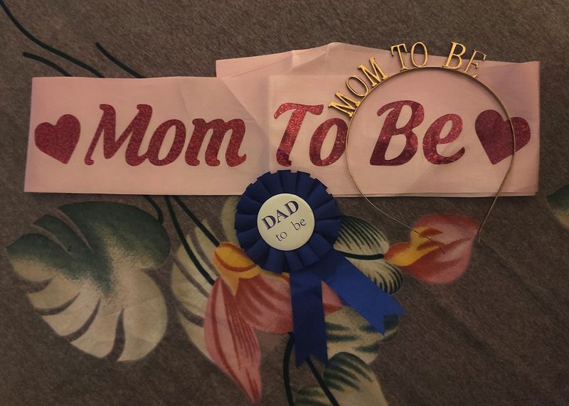 Baby Shower Sash Hairband Crown Badge Mom Dad Tobe