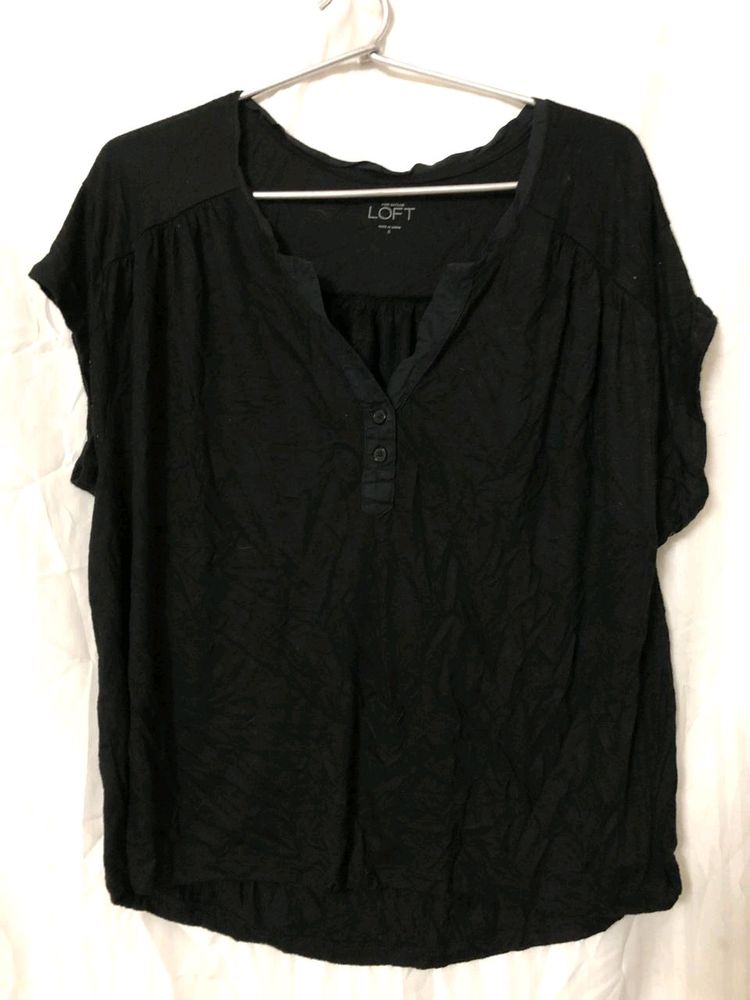 Loft Black Short Sleeve Top