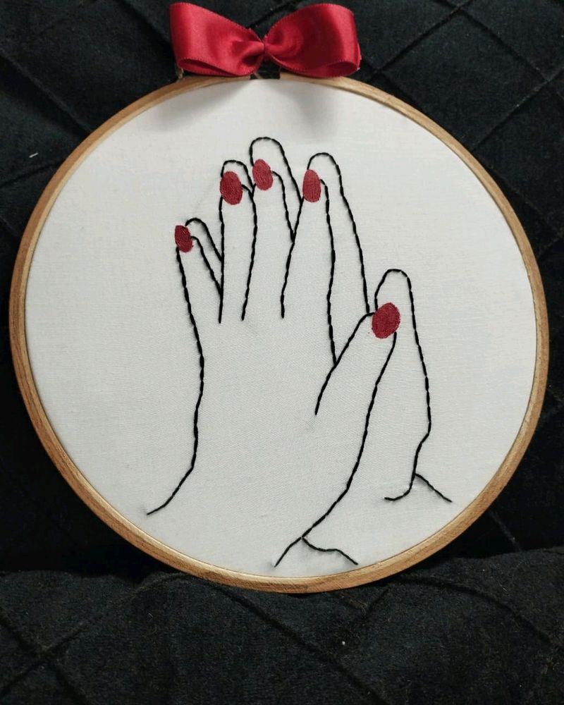 Embroidered wall hanging Hoops