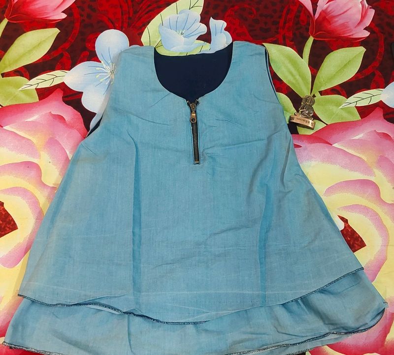 Denim Colour Cotton Top