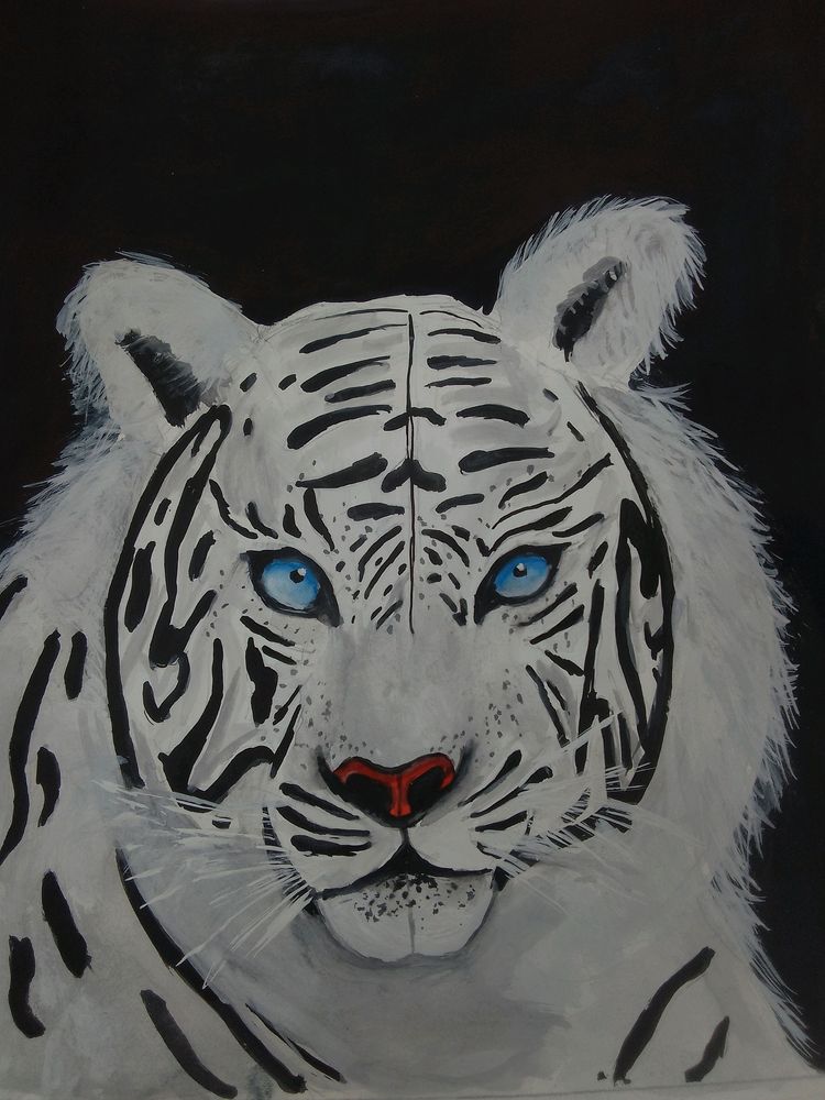 White Tiger Painting