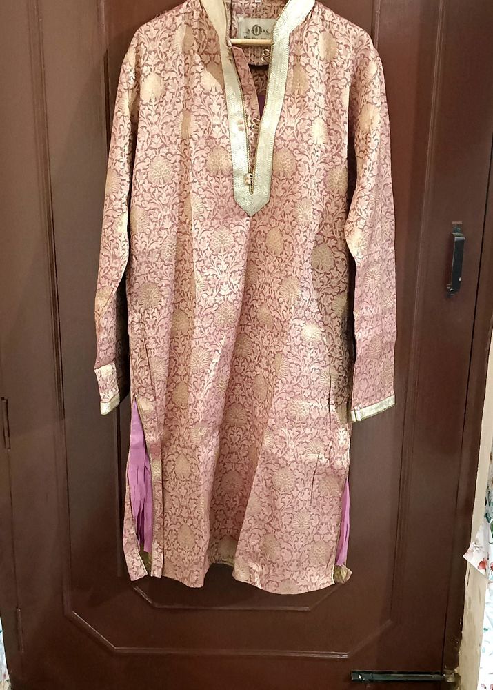 Golden And Pink Sherwani Set (Men's)