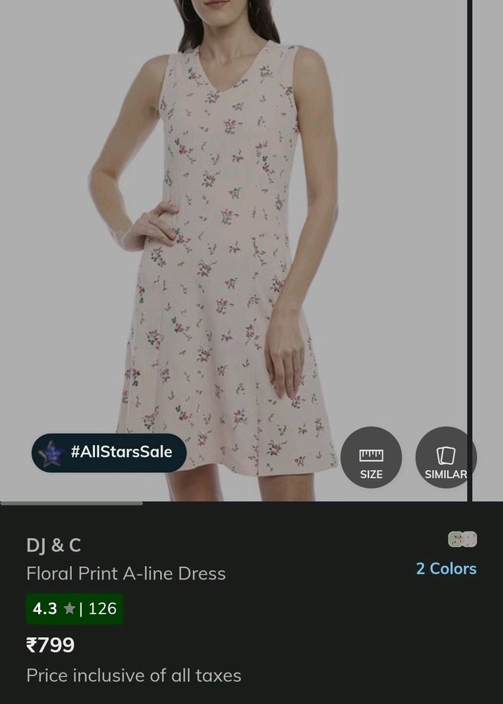 DJ & CFloral Print A-line Dress