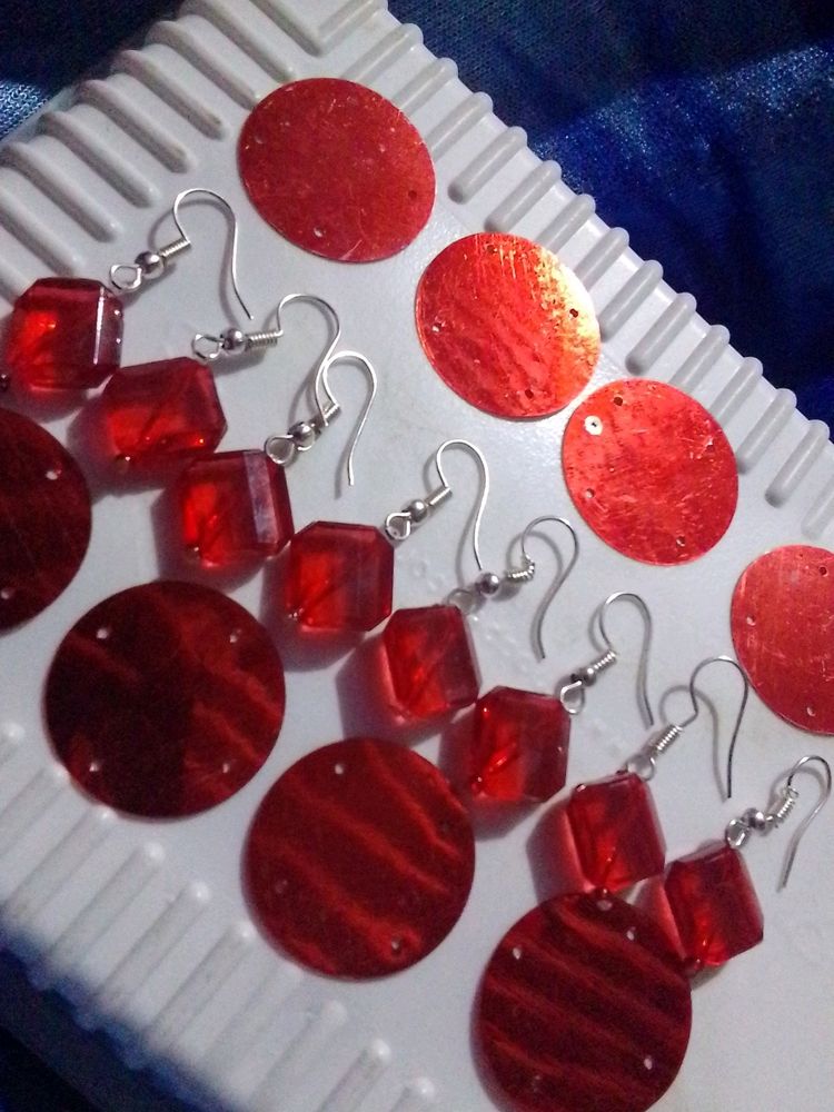 Red Earings Stud Jewellery For Womens And Girls