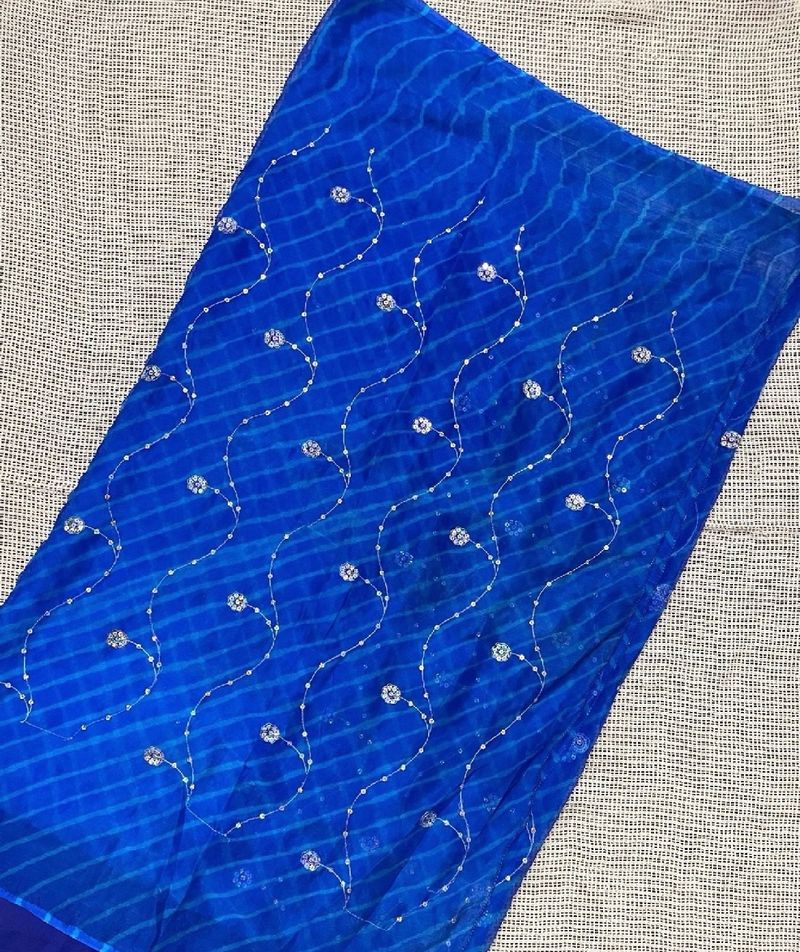 Blue Lehariya Saree