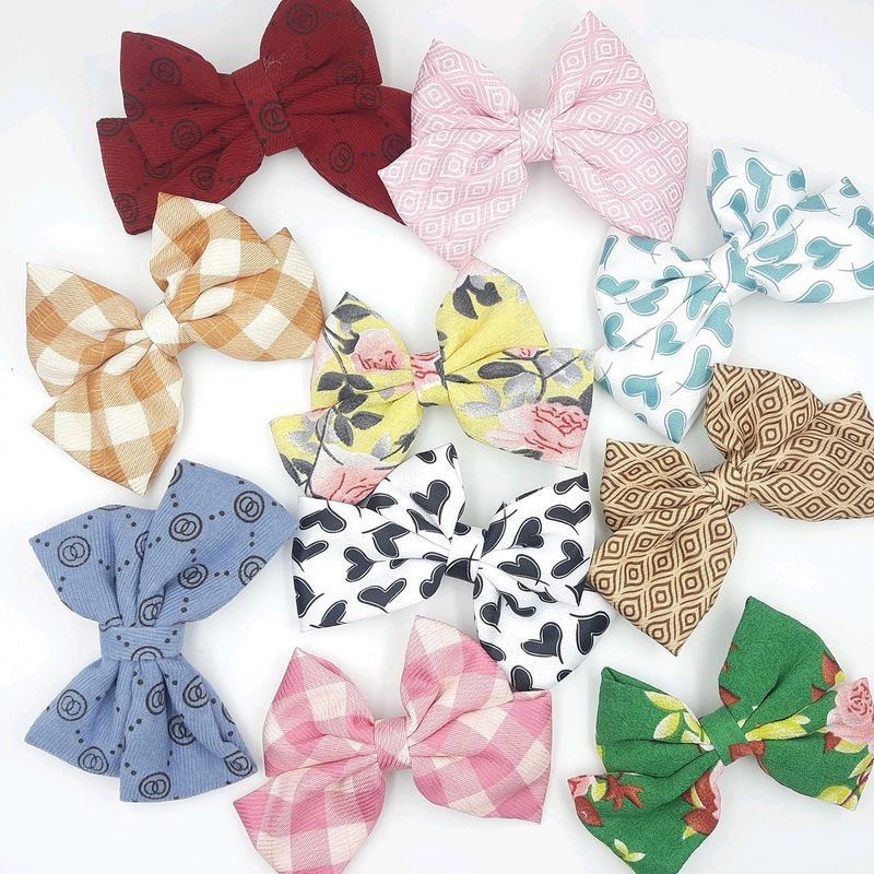 10 Hair Bow Clips