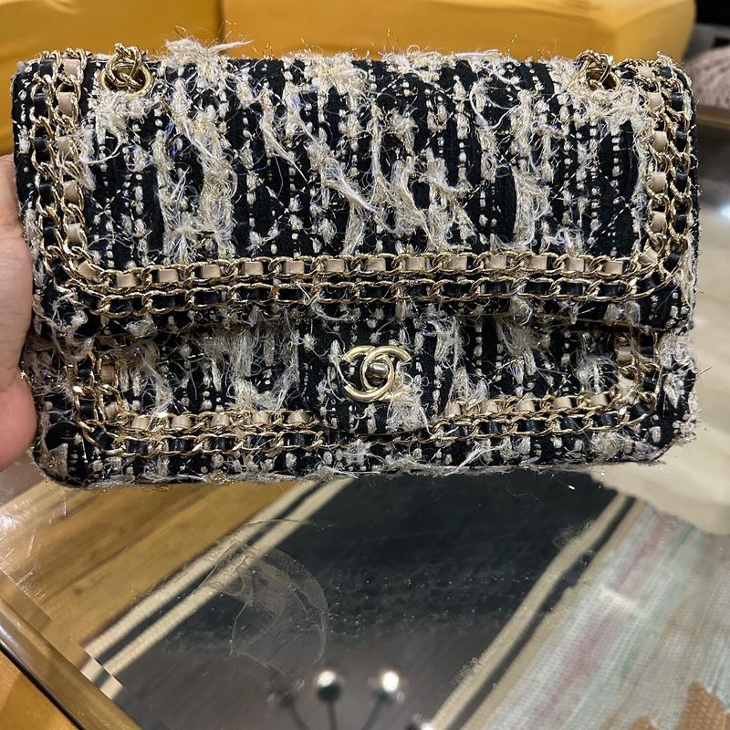 Authentic Chanel Tweed Classic Handbag