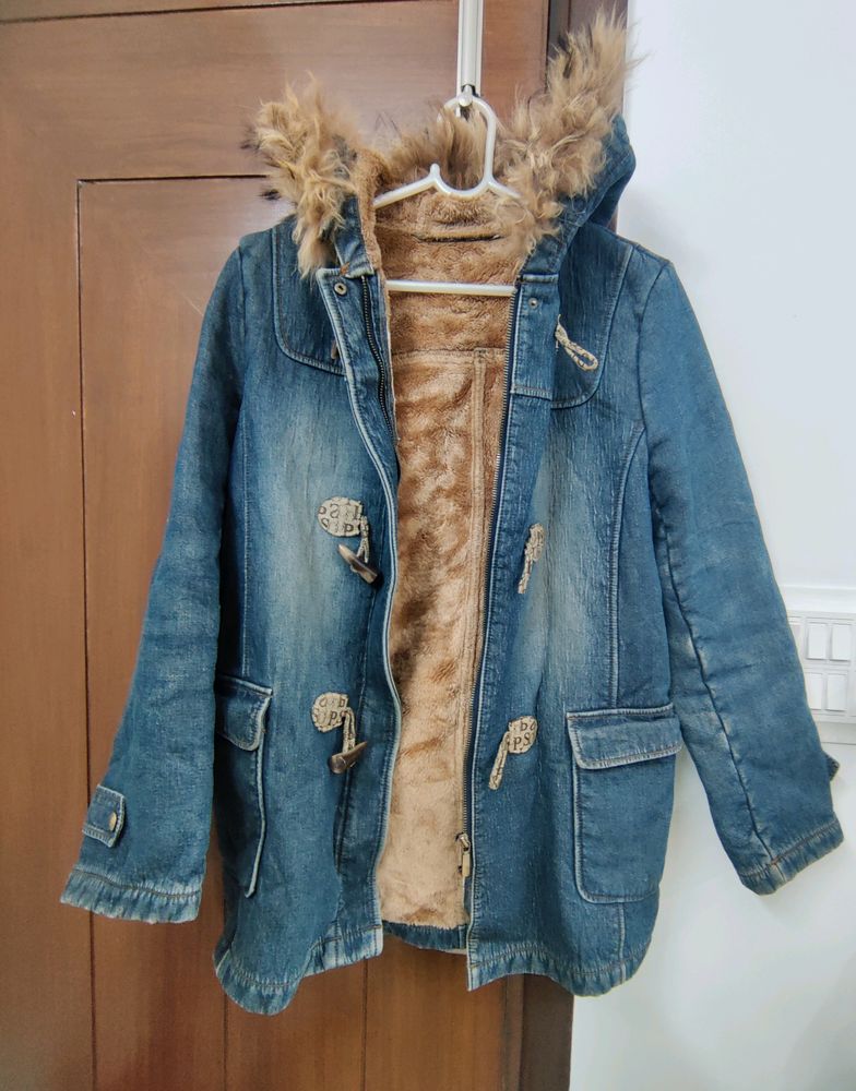 Denim Long Winter Jacket