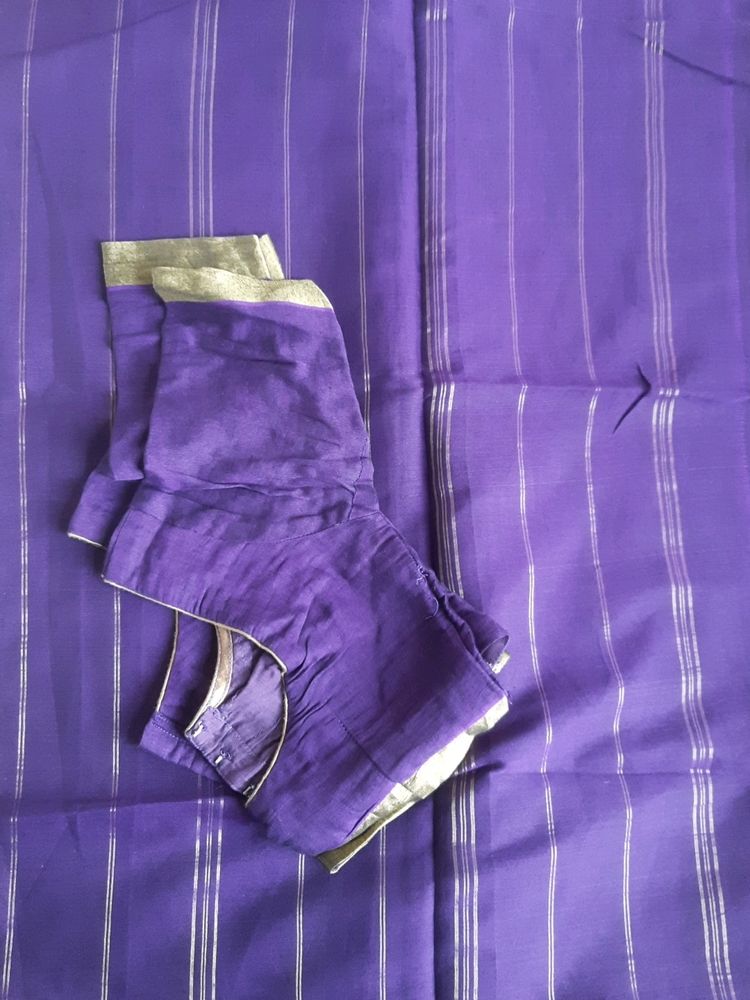 plain purple saree