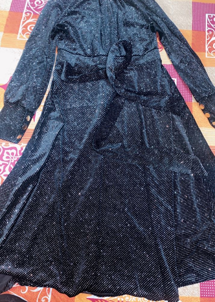 Black shimmer A-line Dress