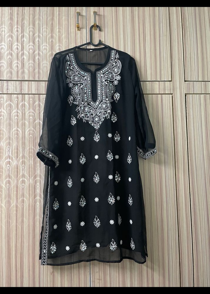 Black Chikankari Kurta