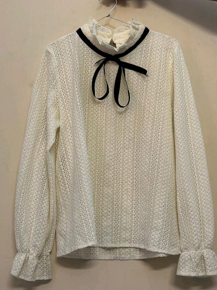 Off White Formal Top