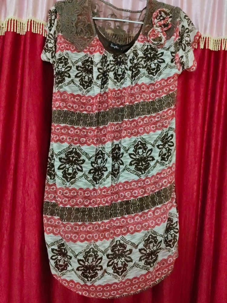 Brown, White Wivvennet Tunic Top