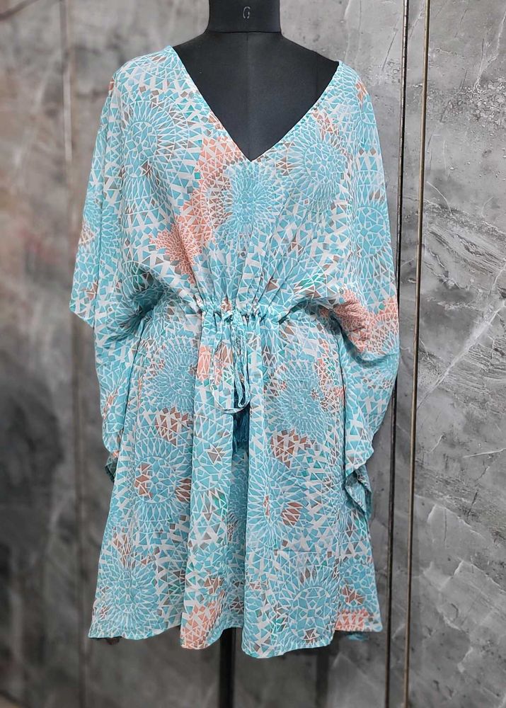 Green Printed Kaftan