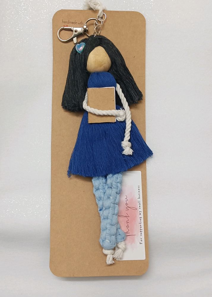 Handmade Macrame Doll Keychain..