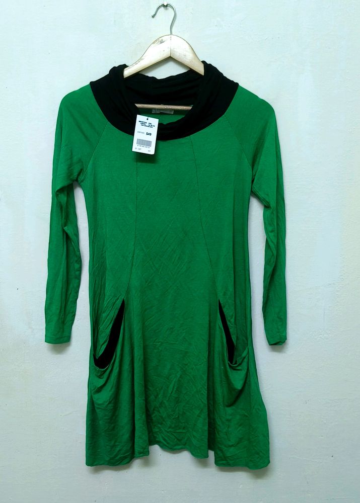 Trendy New Green And Black Long Top For Women