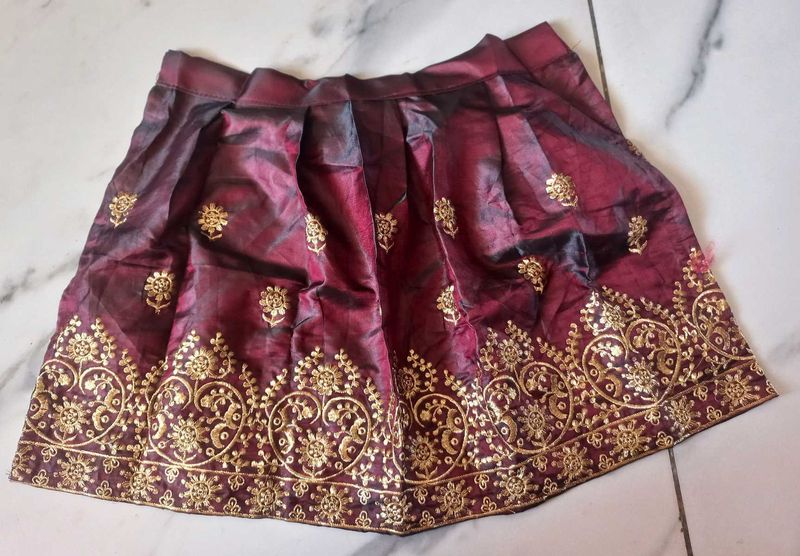 Lehenga Choli Dupatta Unstitch 3M To 3 Y, Freesize