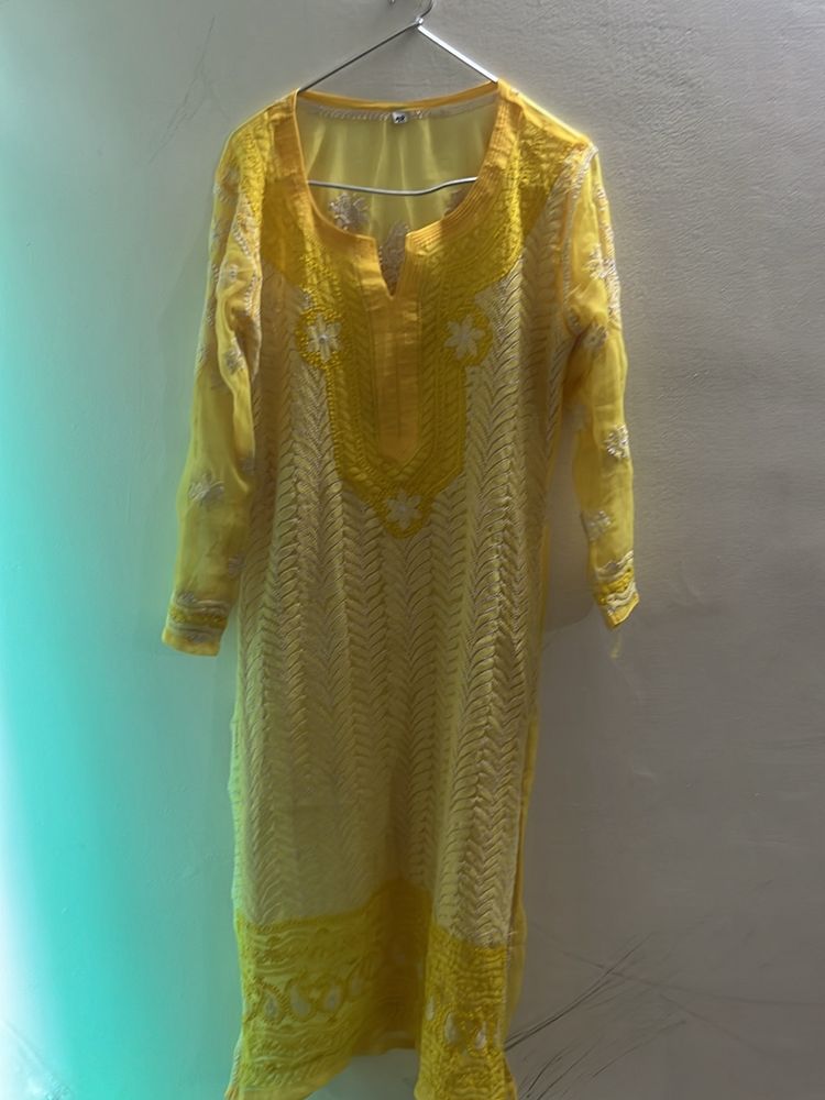 Pure Chikankari Kurta With Inner Lining