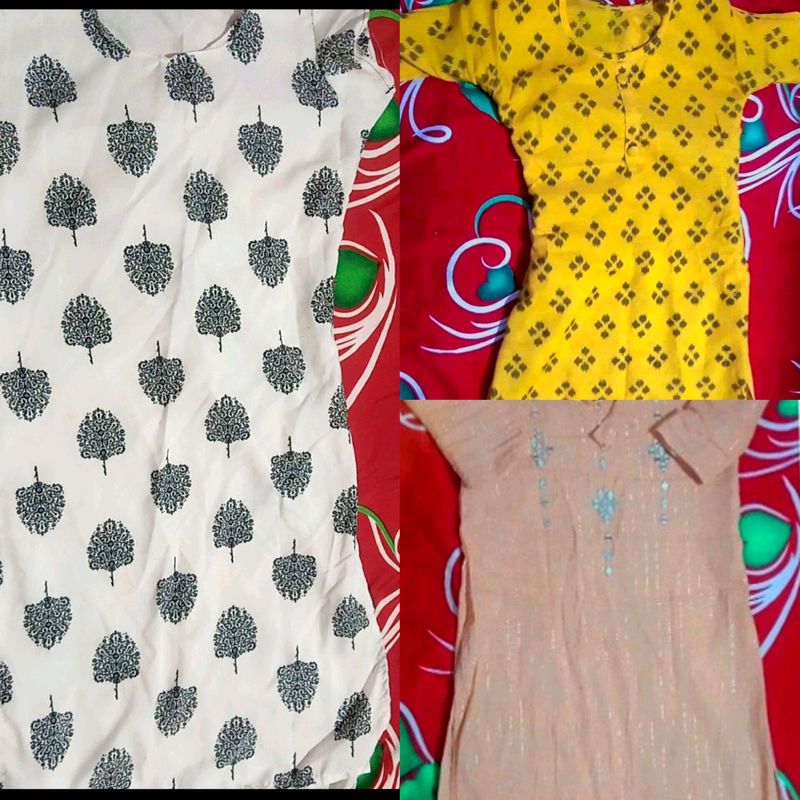 😍3 beautiful Kurtis Not Used ,New 🤍🖤💛🤎