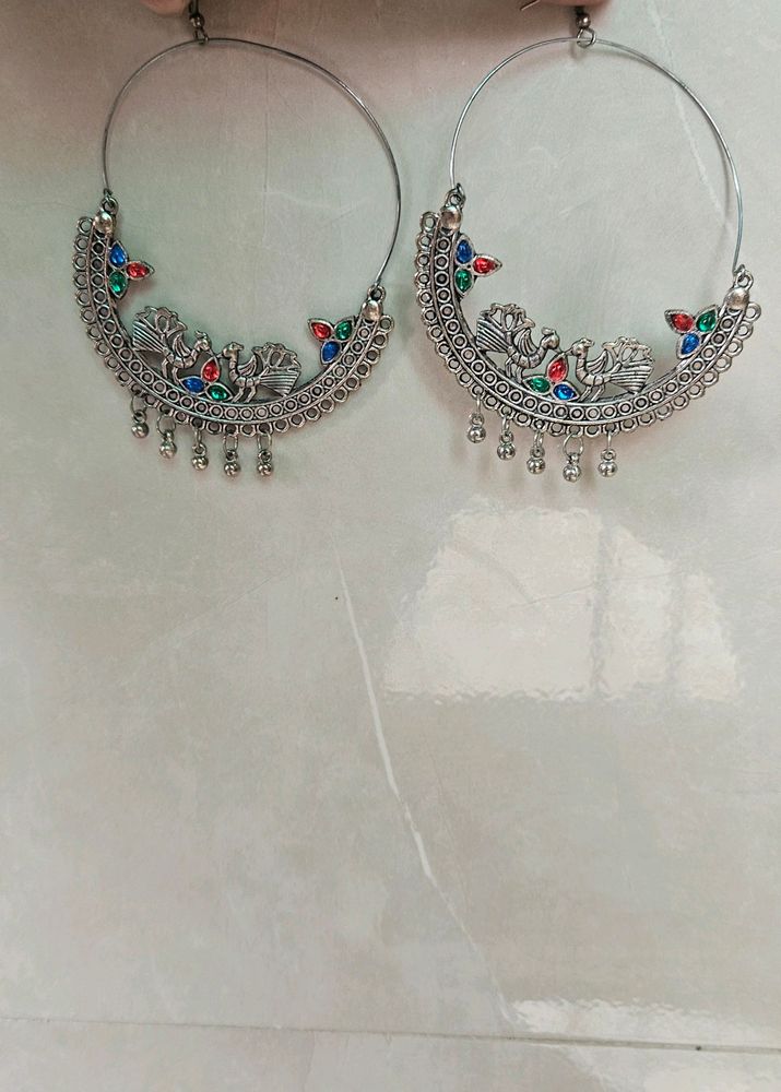 Beautiful  Oxidised Round Earings