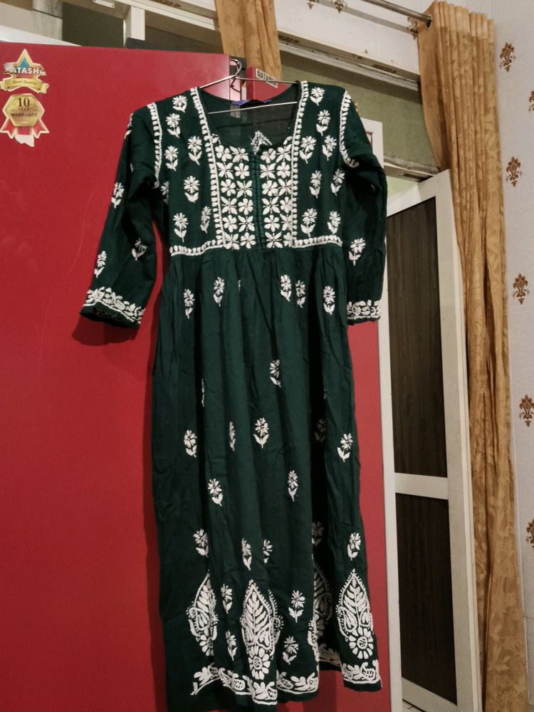 Chikankari Lakhnawi Frock Kurti