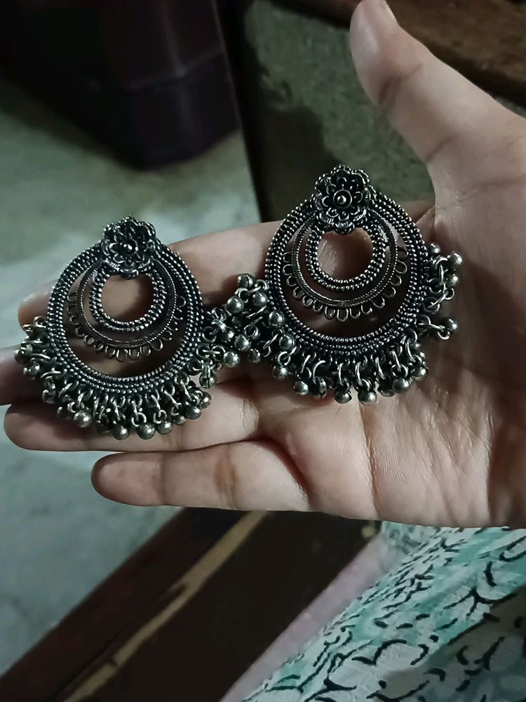 Black Oxidised Earrings