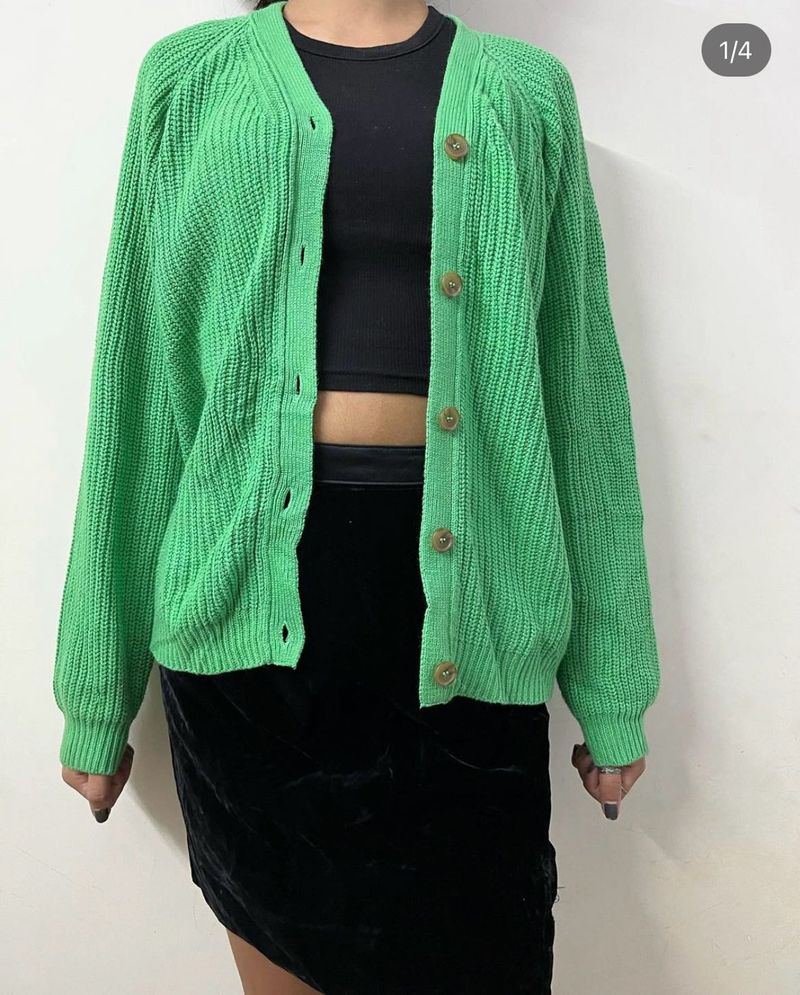 Green Baggy Cardigan