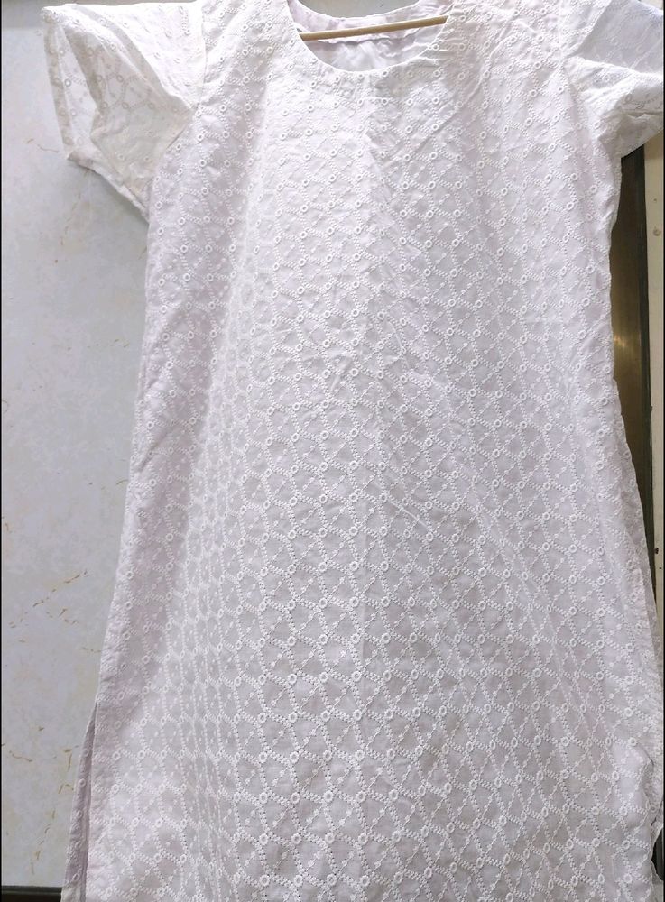 White Chikankari Kurti