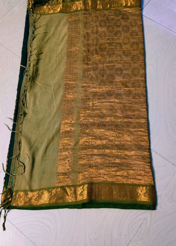 Multi colour cotton pure Gadwal saree