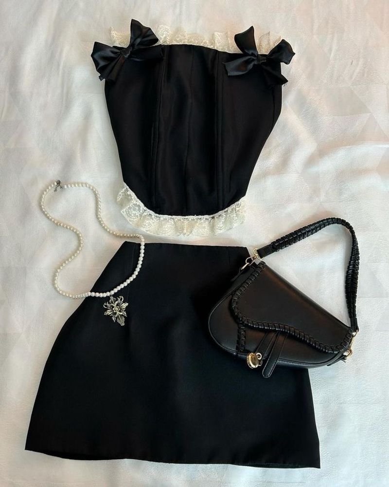 Black Corset Crop Top