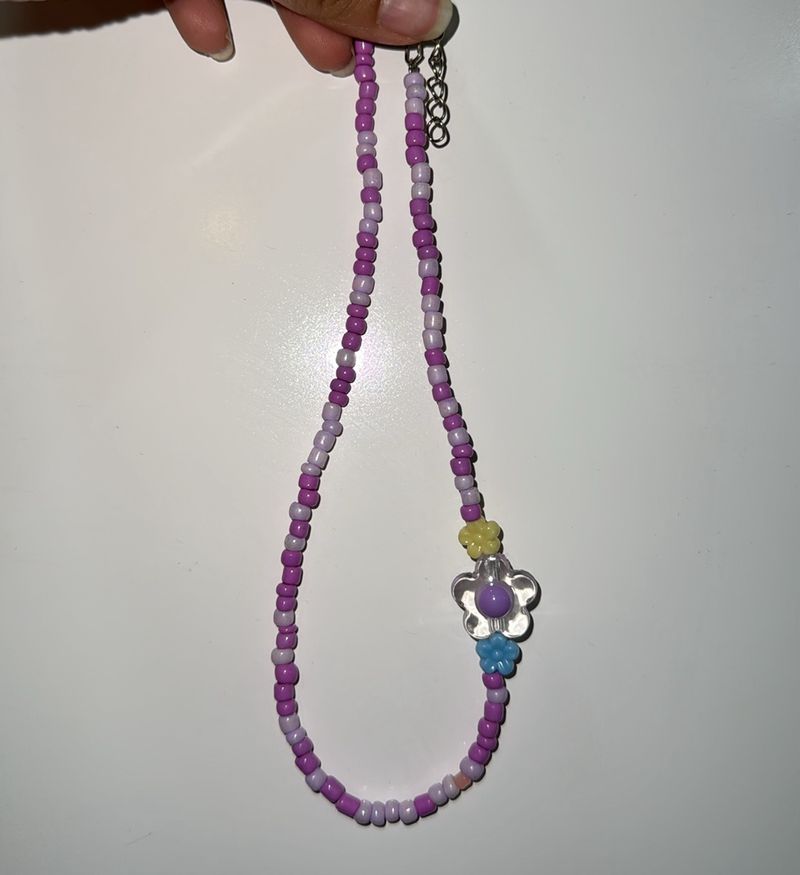 Purple Y2k beaded necklace