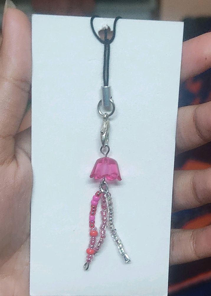 Pink Jelly Fish Phone Charm